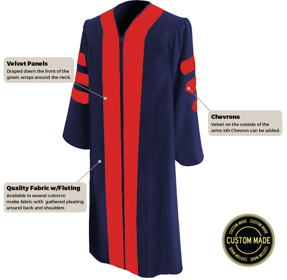 Dr. of Divinity Robe in Black with Red and Gold